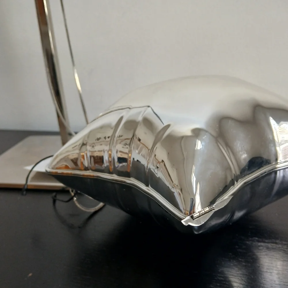 NWT Zara METALLIC SILVER BALLOON STAR SHAPED BOX CLUTCH crossbody PURSE NEW - Picture 9 of 16